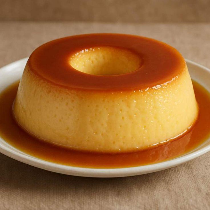 Pudim de leite condensado com calda de caramelo brilhante